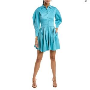 Alexis Mirielle Balloon Sleeve Shirtdress in Blue M